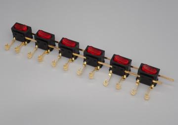 6H Neon Double-Pole Multi-gang integral switch
