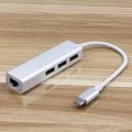 Hub Ethernet USB 3.0 4-en-1 con adaptador USB-C