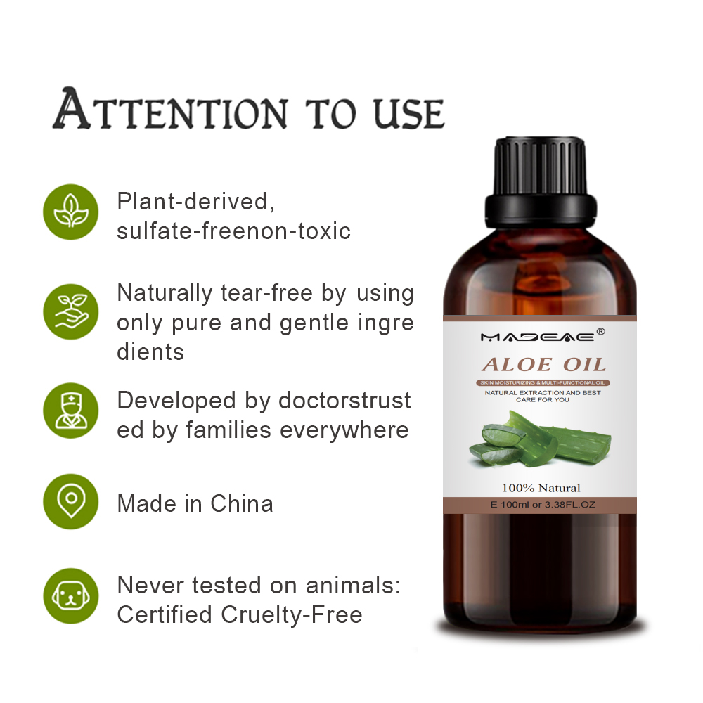 Etiqueta personalizada Natural blanqueador de la piel Carrier el aceite de aloe de aloe