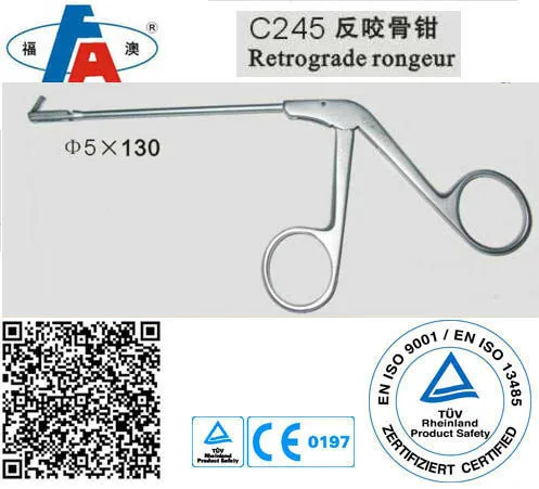 Retrograde rongeur, orthopedic instruments