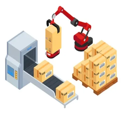 Shanghai Wan Shen Supplier Carton Box Automatic Palletizer with Robot Arm Packaging Machinery