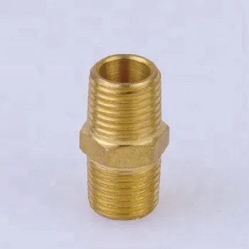 Pneumatic Brass Pipe Fitting External Thread Male Screw Nipple