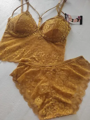 Lace Bra and Panty Set for Women - Push Up Full Lace Bra Stock