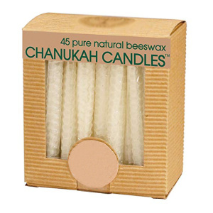 White Rolling Honeycomb Beeswax Hanukkah Candles