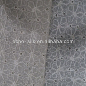 flower crinkle george fabric with embroidery