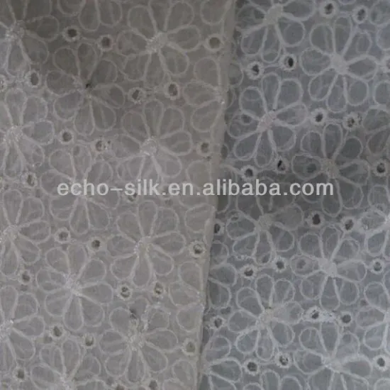 flower crinkle george fabric with embroidery