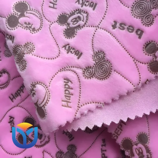 100% polyester tricot super soft velvet minky taped offset printing