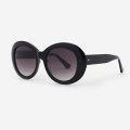 Cambered Round Acetate Unisex Sunglasses