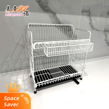 Prateleira para pratos estreita e larga de camada dupla