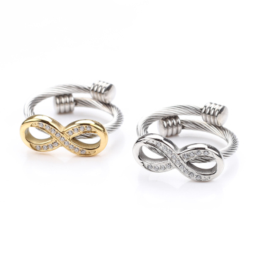 Infinite Symbol Stainless Steel Cable Ring for Women