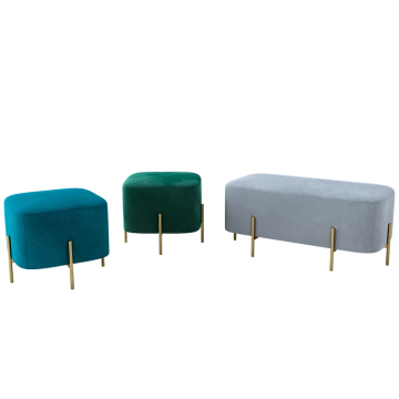 Apartment Entrance Velvet Fabric Shoe Change Bench