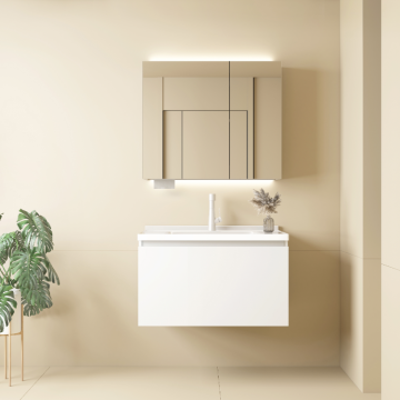 Luxury Solid Wood Bathroom Vanity with LED Light