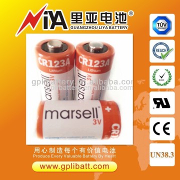 cr123 li-mno2 1400-1700mah 3v lithium battery