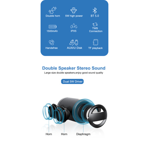 Portable Wireless Bluetooth Speaker With FM Radio