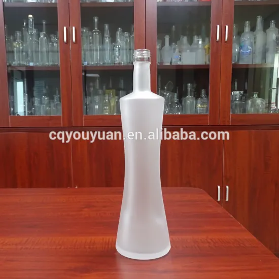 Manufacture special shape frost 750 ml glass vodka bottle