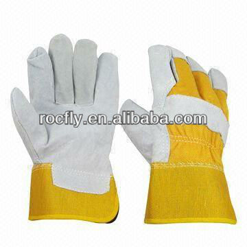 GL013 canvas and cow split leather welding glove