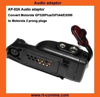 Audio Adaptor for Motorola Gp344/Ex500/Gp328plus/Ex600/Gl2000 Convert to Motorola 2 Pin Plugs (AP-02A)
