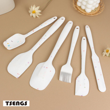 Set di utensili da cucina in silicone design in marmo