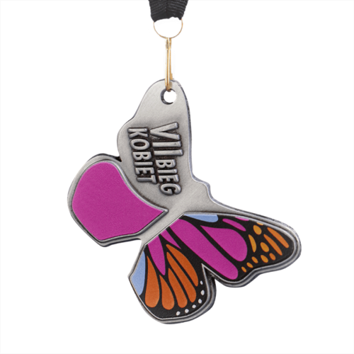 Medalla de forma de mariposa impresa personalizada