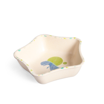 Factory Sale Pentagram Shape Dinosaur Pattern Environmentally Friendly Bamboo Fiber Biodegradable Plastic Candy Dessert Bowl