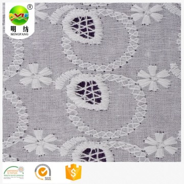 High quality white belgium lace design cotton embroidery fabric
