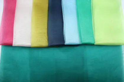 Plain Color Wedding Decor Fabric Organza Crystal