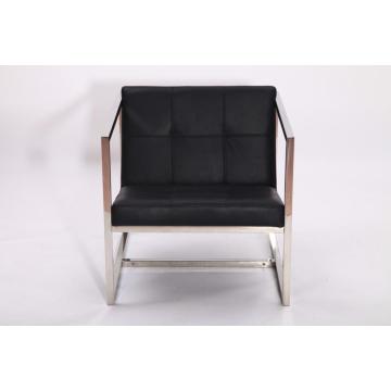 Black leather Angles Lounge Chairs