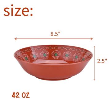 8.5 Inch Melamine Shallow Bowl Set of 6