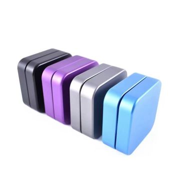 High-Quality 2-Layer Square Aluminum Alloy Tobacco Herb Grinder in Different Colors