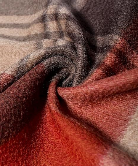 100% Cashmere Scarf Unisex Luxuriously Soft, Warm & Lightweight – Classic Plaid Winter Accessory Gift Wrapped