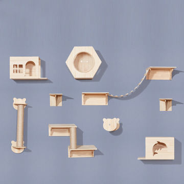 scratcher Claw Care Mat Cat Wall Shelves and Perches Wooden Wall Mounted Factory