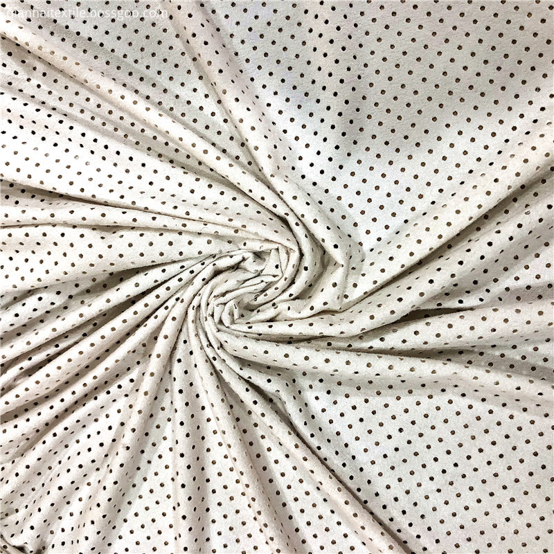 polyester spandex suede punch dots