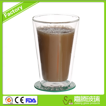 400ml Free Sample Mouth Blown High Borosilicate Glass Double Wall Glass Coffee Cup