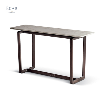 Modern Hallway Console Table by EKAR Furniture: Wood and Marble Design