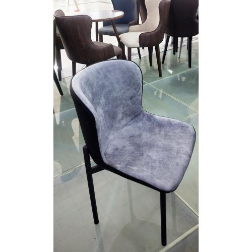 Chaise de salle à manger en tissu rembourré avec cadre en métal