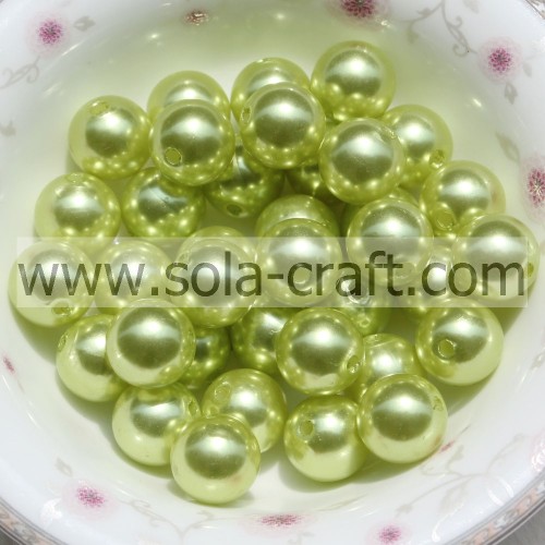 Lucite Cheap Pearl Rosary Beads Craft Jewelry Glass Pearl Beads  6MM Green Round Shape