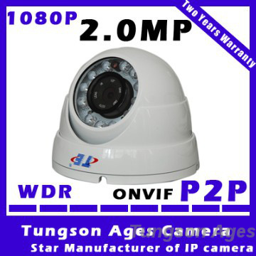 ONVIF P2P H.264 2.0 Megapixel WDR IP Camera With IR Cut And Led For 20