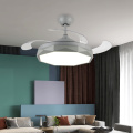 Lumière LED de luxe Ventilateur de lustre moderne à pales rétractables