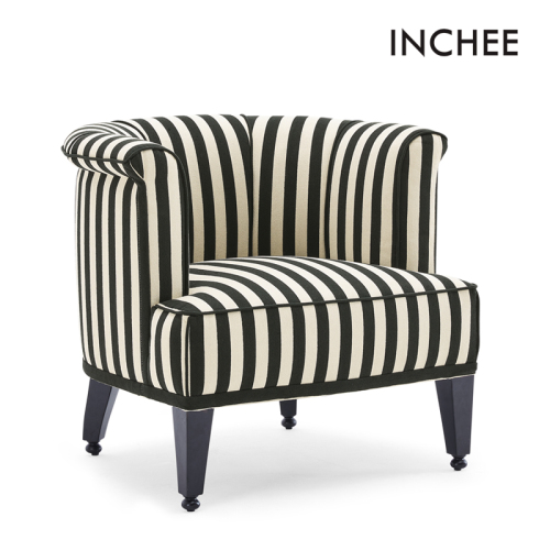 Black And White Stripes Cosy Armchairs