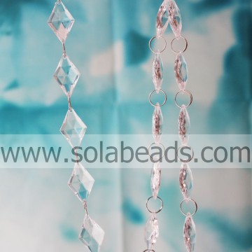 Trim della catena di perline di cristallo invernale 9 * 21 * 34 mm