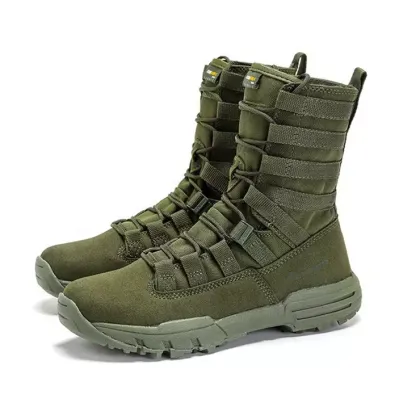 Black Tactical Snow Hiking Boots for Men - Outdoor Trekking Boots