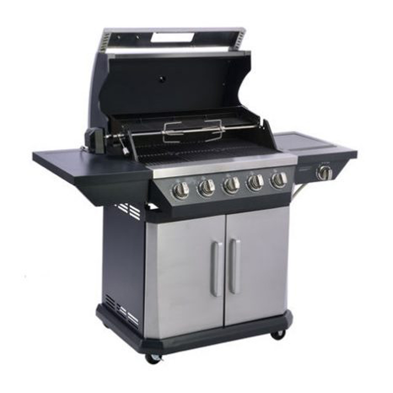 5 Burners Propane Gas BBQ Grill with Rotisserie Kit (1) 5 Burners Propane Gas BBQ Grill with Rotisserie Kit (1)