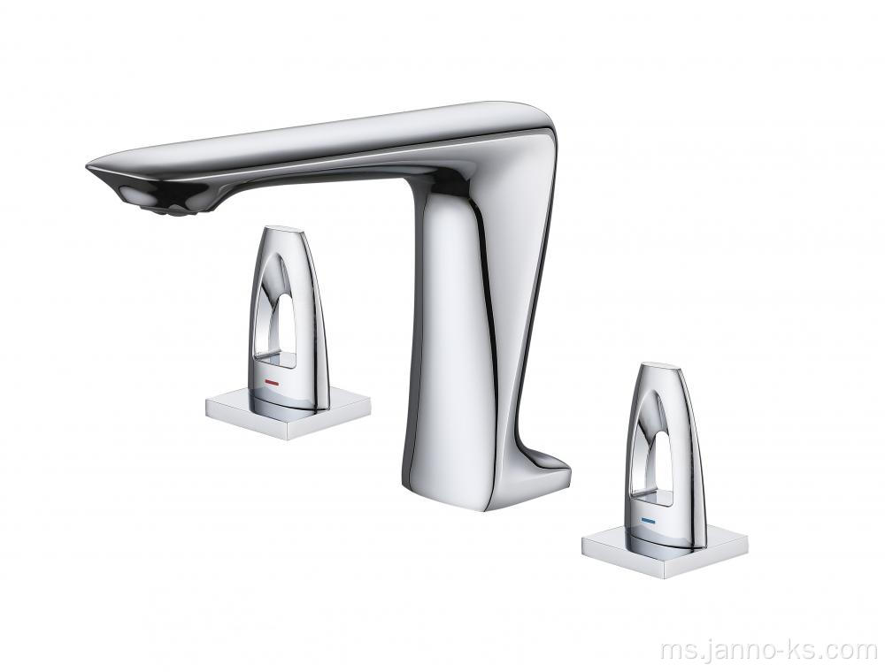 Double Handle Handle 3-Hole Bilik Mandi Mixer Faucet