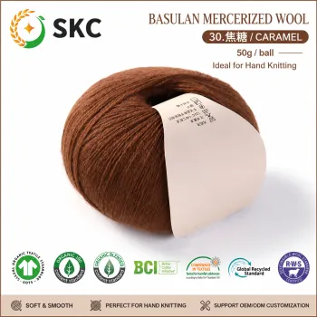 Luxury Basulan Mercerized Wool Yarn 50g Eco-Friendly Dyed Super Soft Smooth Hand Knitting Thread Sweaters Scarf DIY Crochet
