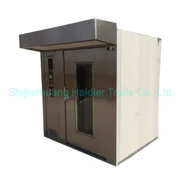 Bakery Equipment Gas Power Rotary Oven with 32trays Trolley for Bread Making Machine