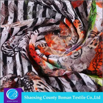 wholesale fabric china High quality Design Net different types of fabric printing