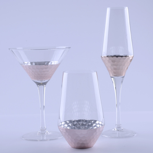 Handgefertigtes Trinkglas-Set in Roségold