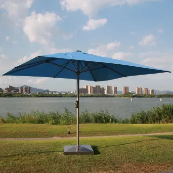 4M Large Square Sunshade: USB & Solar Powered LED Outdoor Patio Umbrella