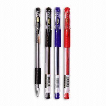 Gel Pens with 0.5mm Stainless Steel Tip and Rubber Grip