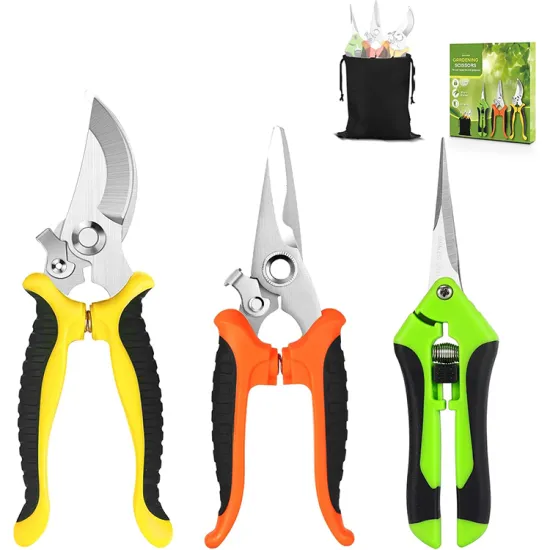 Stainless Steel 3-Pack Garden Pruning Shears Set: Hot Sale and Top Quality Garden Clippers Handheld Pruner